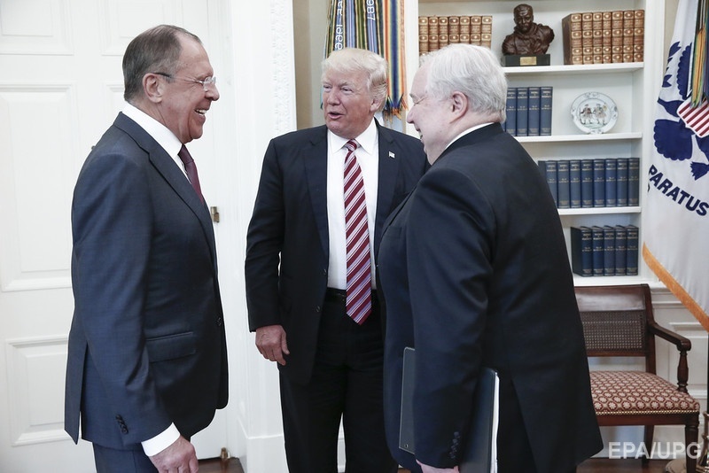 Lavrov, Trump and Kisliak at the meeting in the White House. Photo: ЕРА
